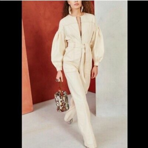 Ulla Johnson Akiba Jumpsuit size 4 Ivory Denim - Picture 1 of 6
